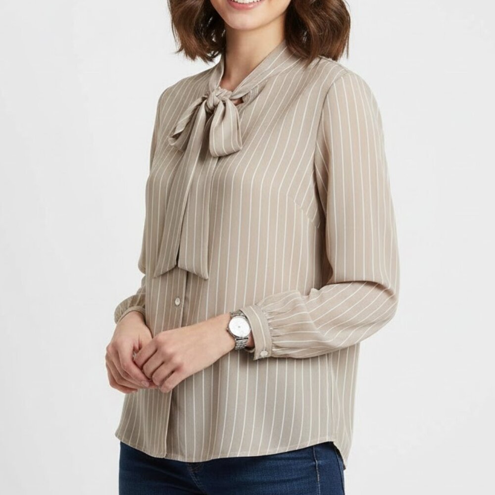 Vintage Givenchy for Chesa Striped Blouse Womens Size 4